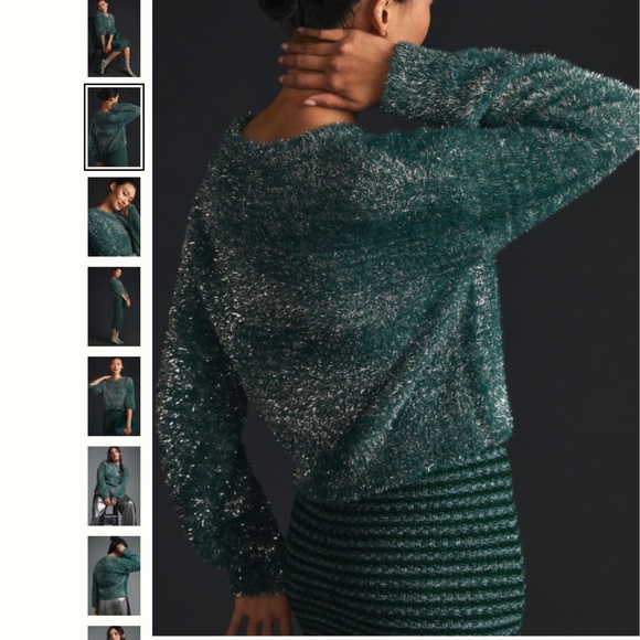Anthropologie Maeve Tinsel Eyelash Sweater - Picture 3 of 4
